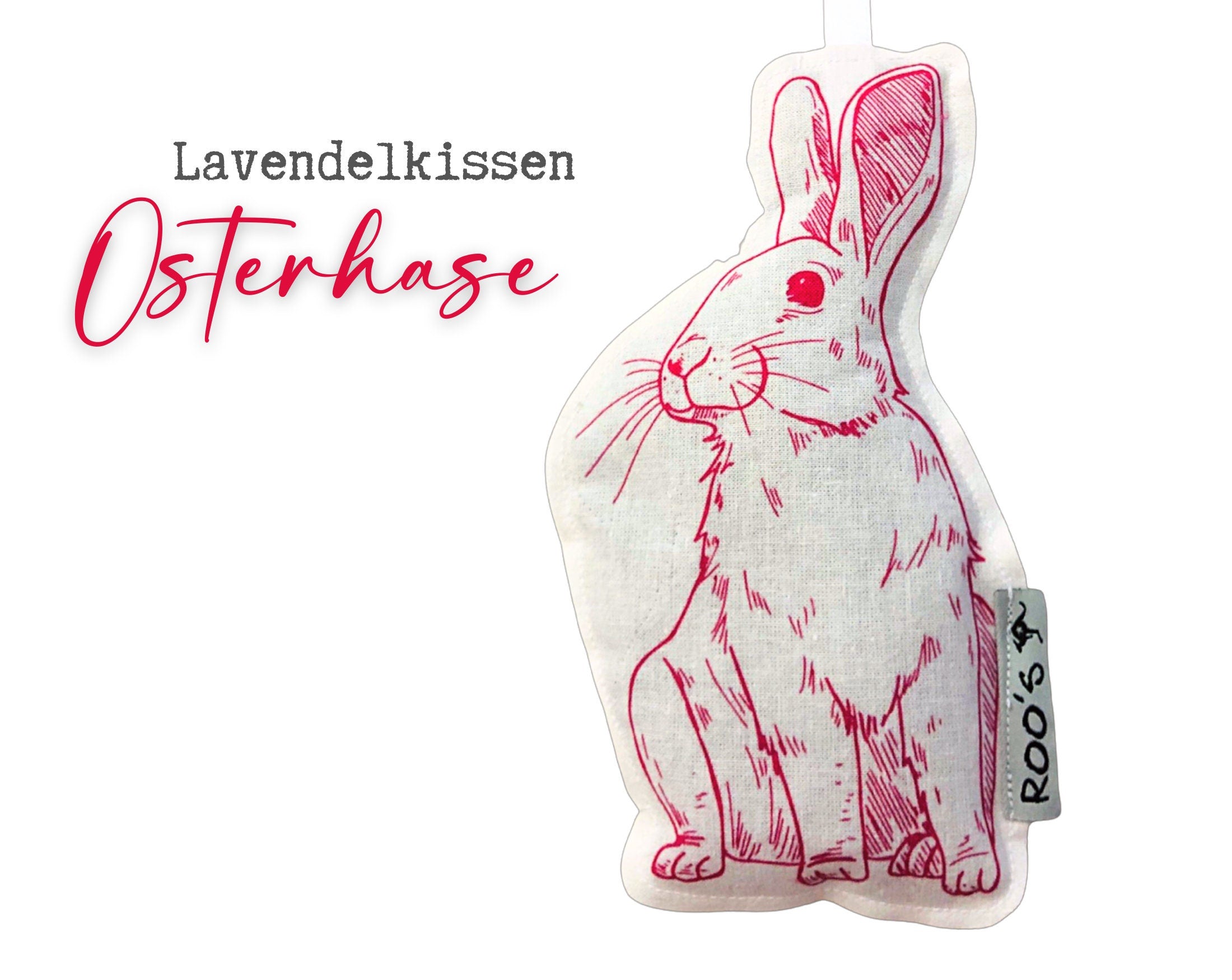 Lavendelkissen Duftsäckchen | Osterhase | pinker Hase | Lavendelsäckchen bedruckte Baumwolle