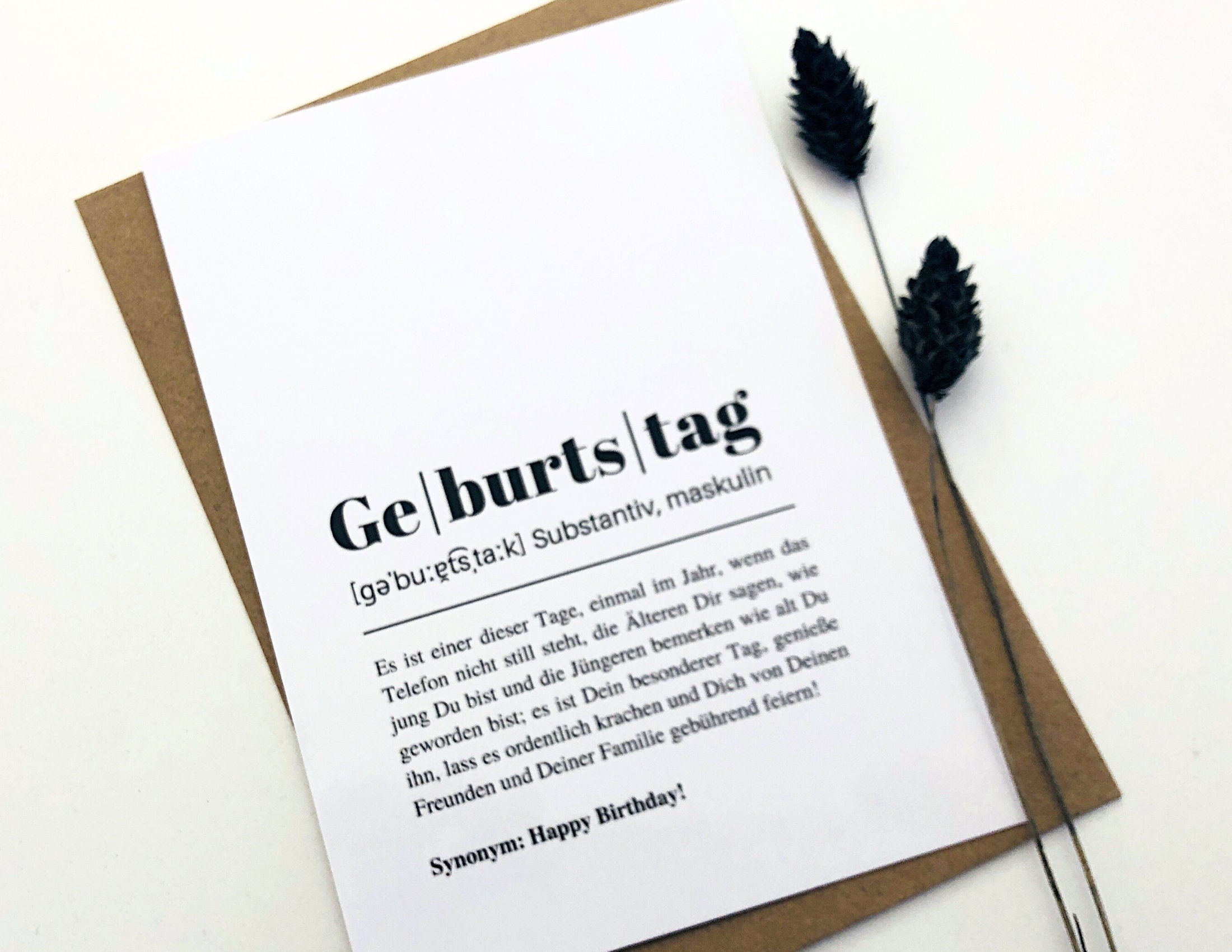 Karte Geburtstag | Happy Birthday | Kraftpapierumschlag