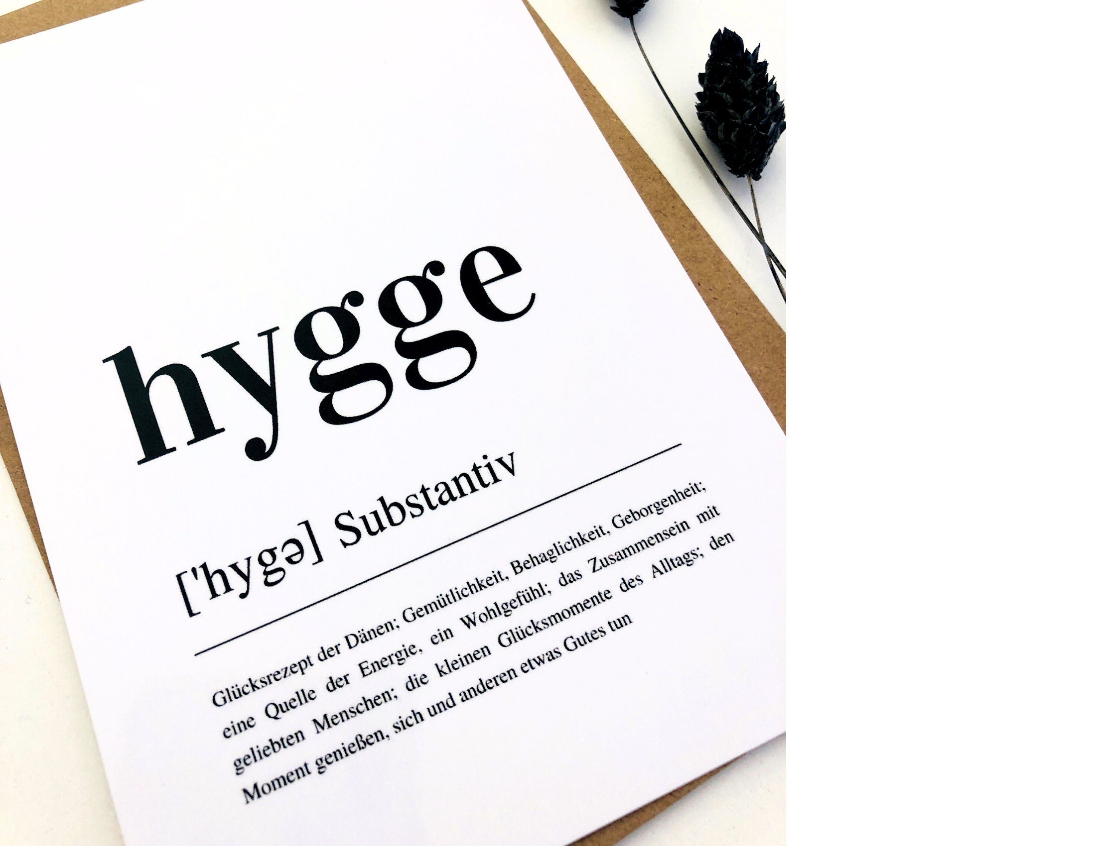 Hygge Karte | Definition | Grußkarte | A6 | Kraftpapierumschlag