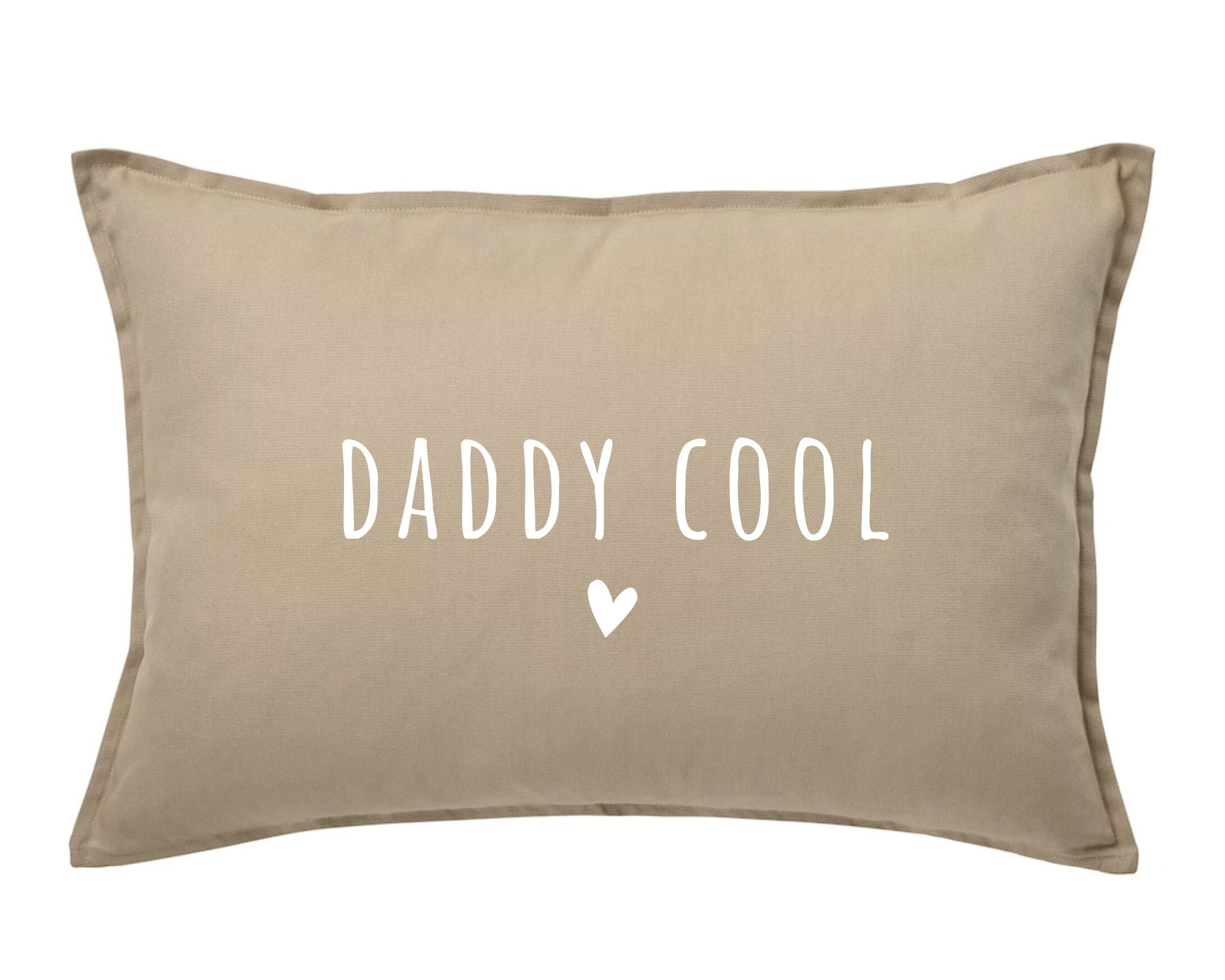 Kissen Daddy Cool | sandfarbener Kissenbezug | 40 x 58 cm | Baumwolle | Deko Kissenhülle quer