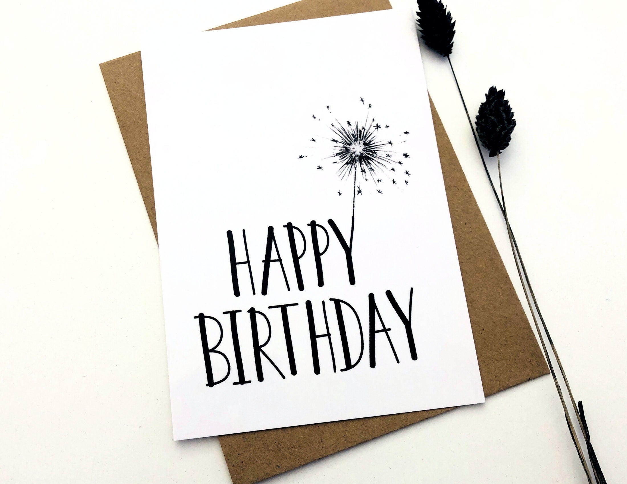 Karte Geburtstag | Happy Birthday | Kraftpapierumschlag