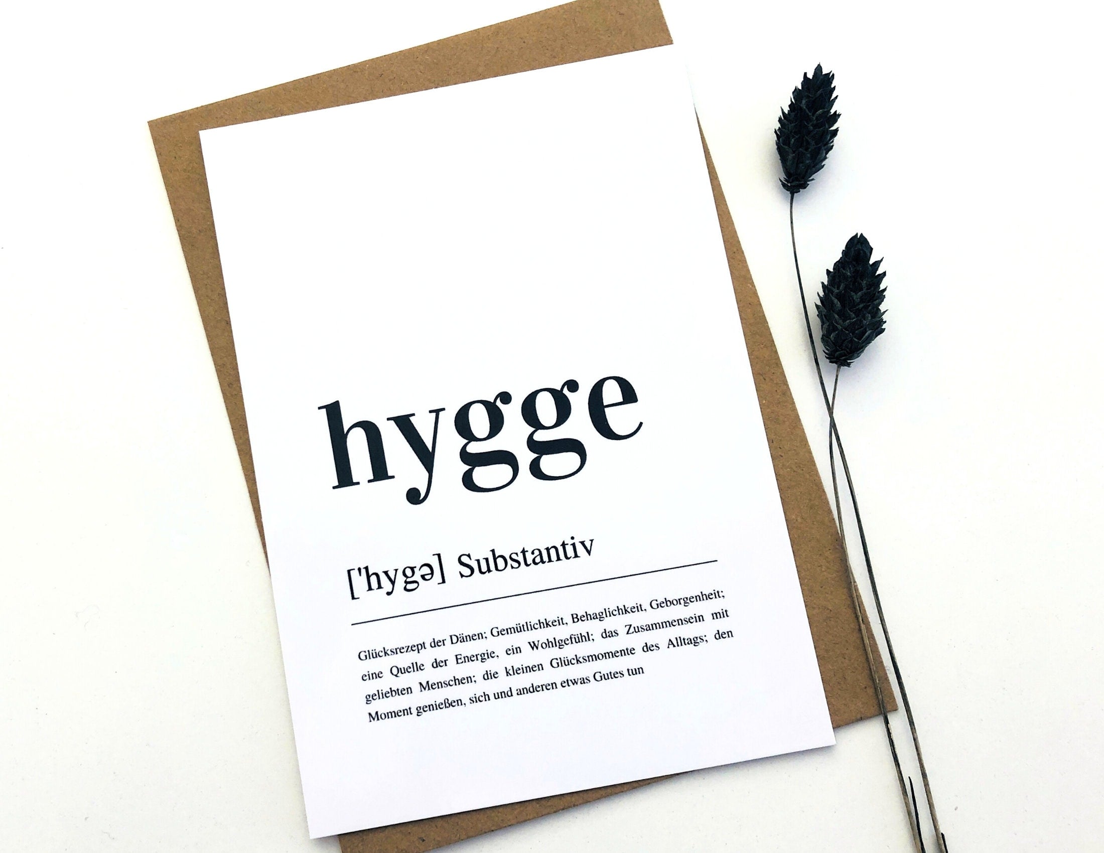 Hygge Karte | Definition | Grußkarte | A6 | Kraftpapierumschlag