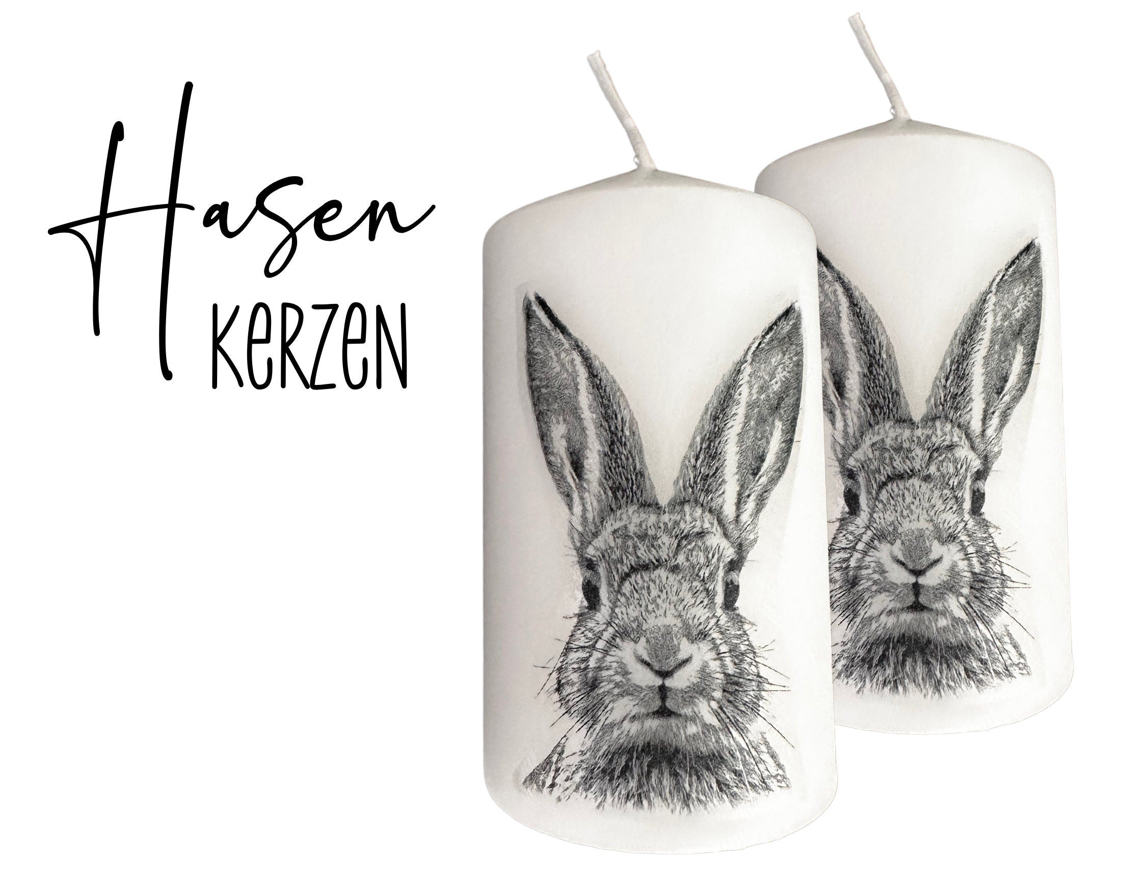 Ostern | Kerzen | Hasen | Stumpenkerzen | weiß