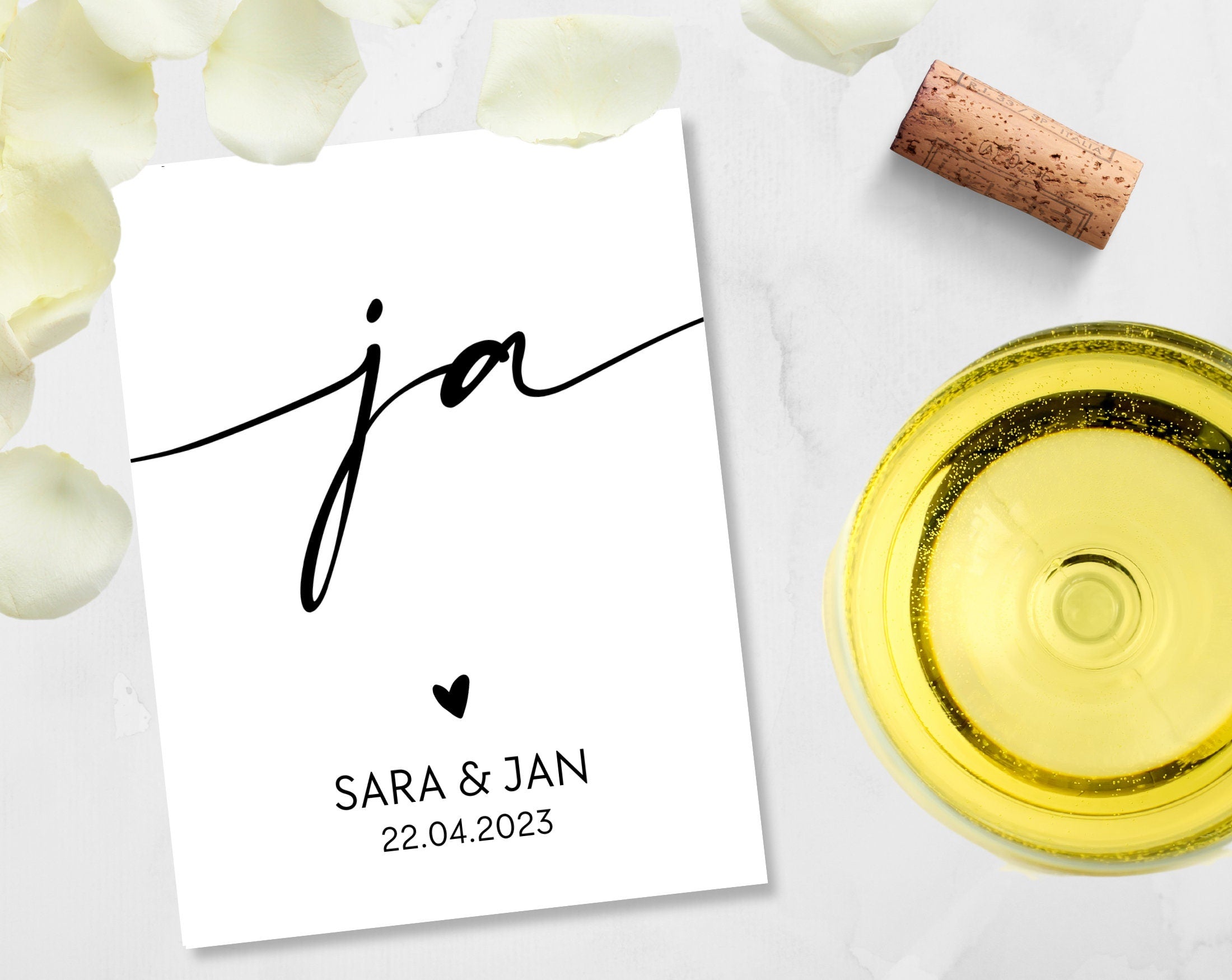 Personalisiertes Weinflaschen Etikett | Hochzeit