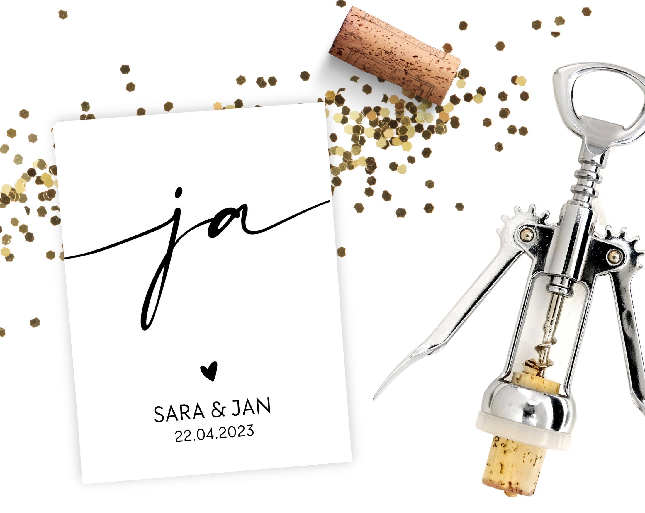 Personalisiertes Weinflaschen Etikett | Hochzeit