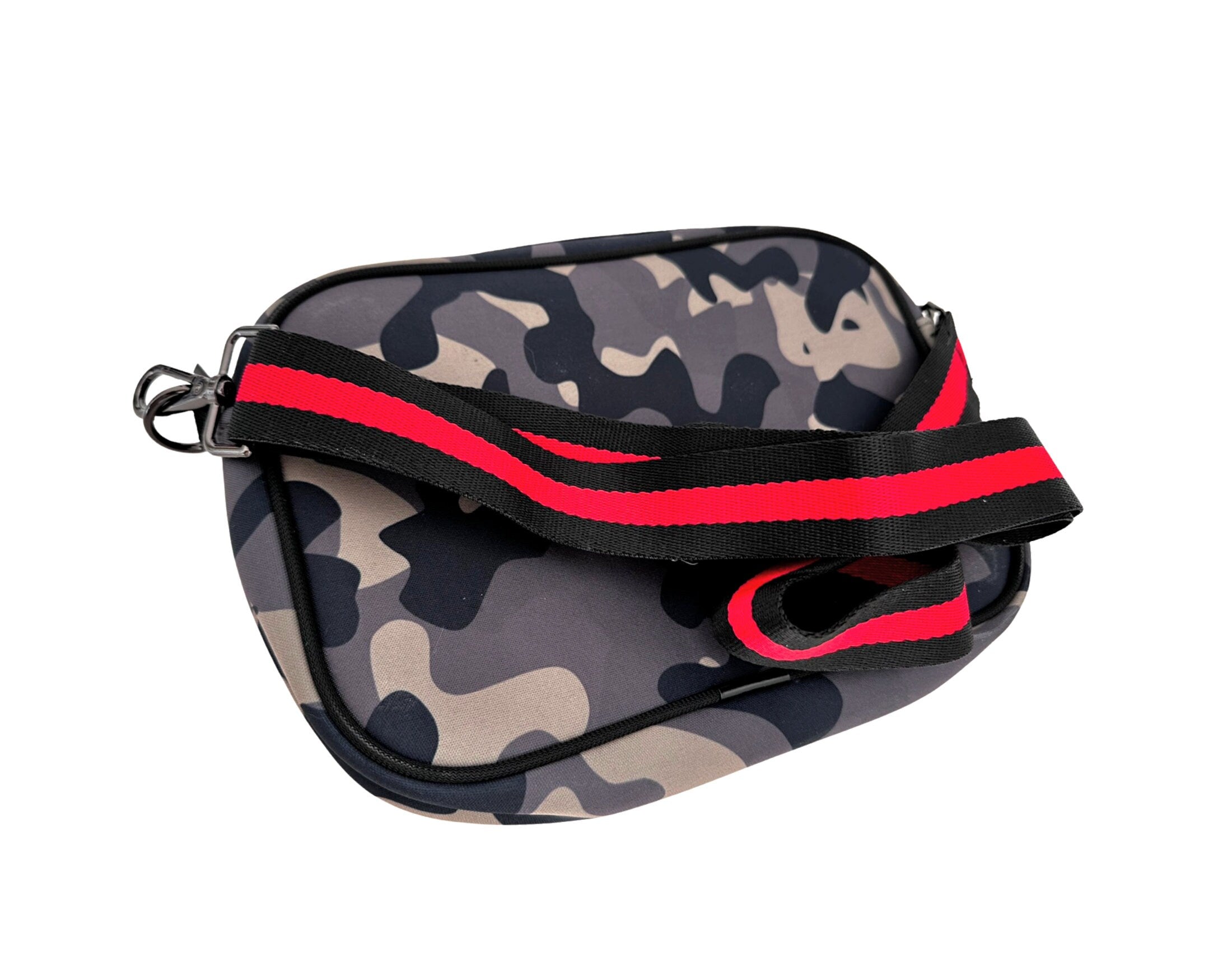 Tasche Cross-Bodybag Neopren | camouflage grau pink oder kakhi rot