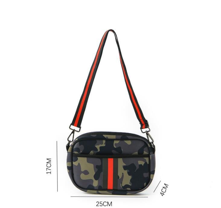 Tasche Cross-Bodybag Neopren | camouflage grau pink oder kakhi rot