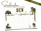 Stundenplan | personalisiert | Dinosaurier Monstertrucks