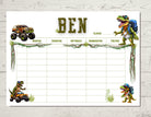 Stundenplan | personalisiert | Dinosaurier Monstertrucks