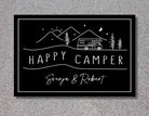 Personalisierte Fußmatte für Camper | Geschenk Wohnmobil Camping | schwarzer Fußabtreter mit Namen