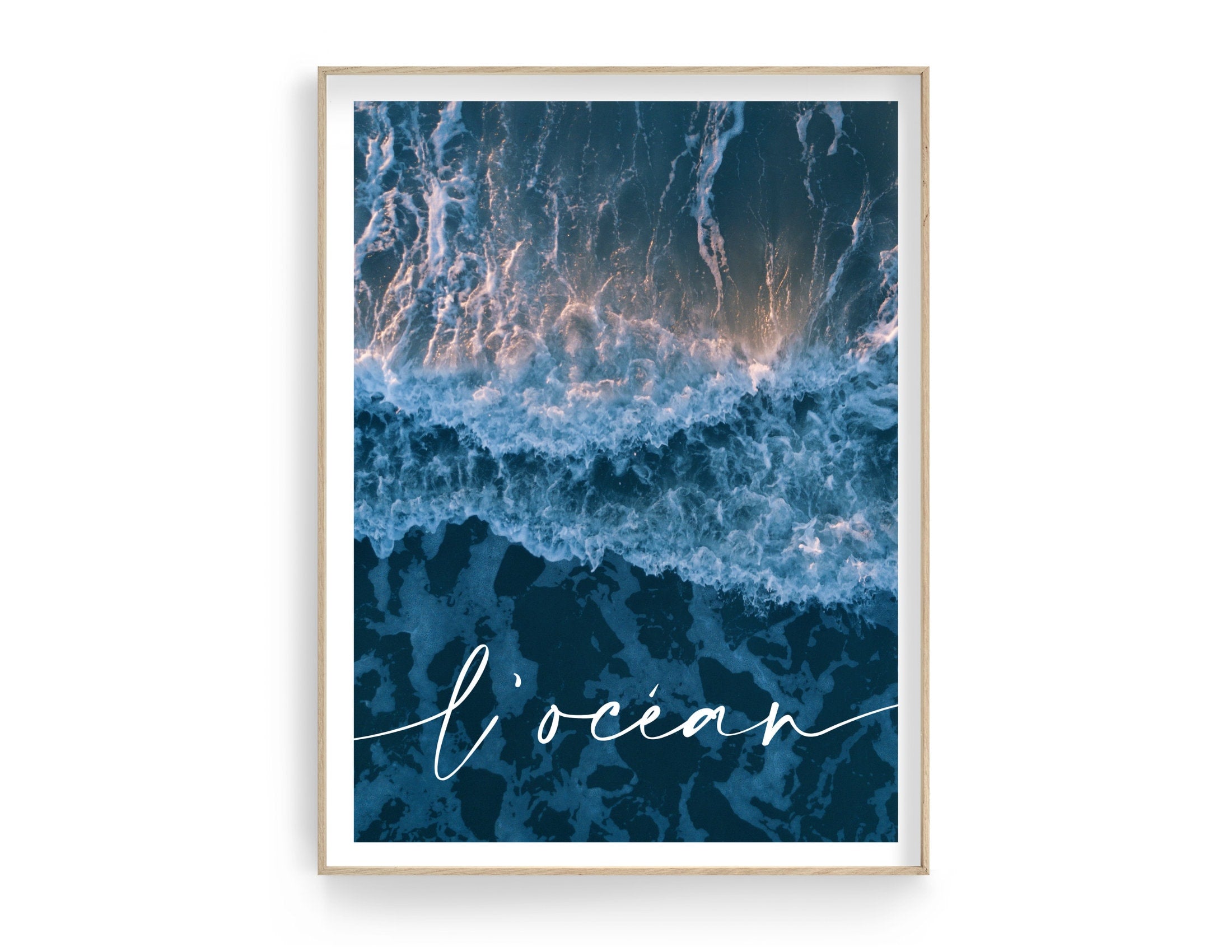 L' océan | Poster vom Meer | Beach | maritim | Bilder Serie | Wand Deko | Meeresposter | Ozean | Brandung | Welle | von oben