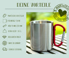 Karabinertasse | Personalisierte Outdoor Tasse für Wanderer | Edelstahl mit Karabiner | Karabinertasse Wandern Camping Camper