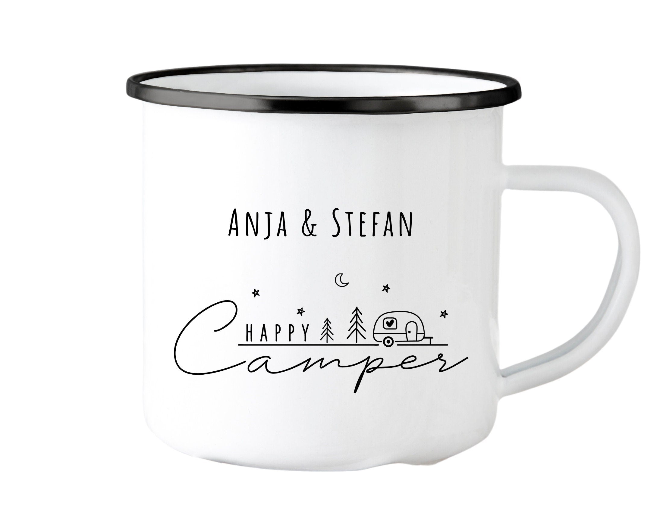 Emaille Tasse | Camping | personalisiert | Camping Crew