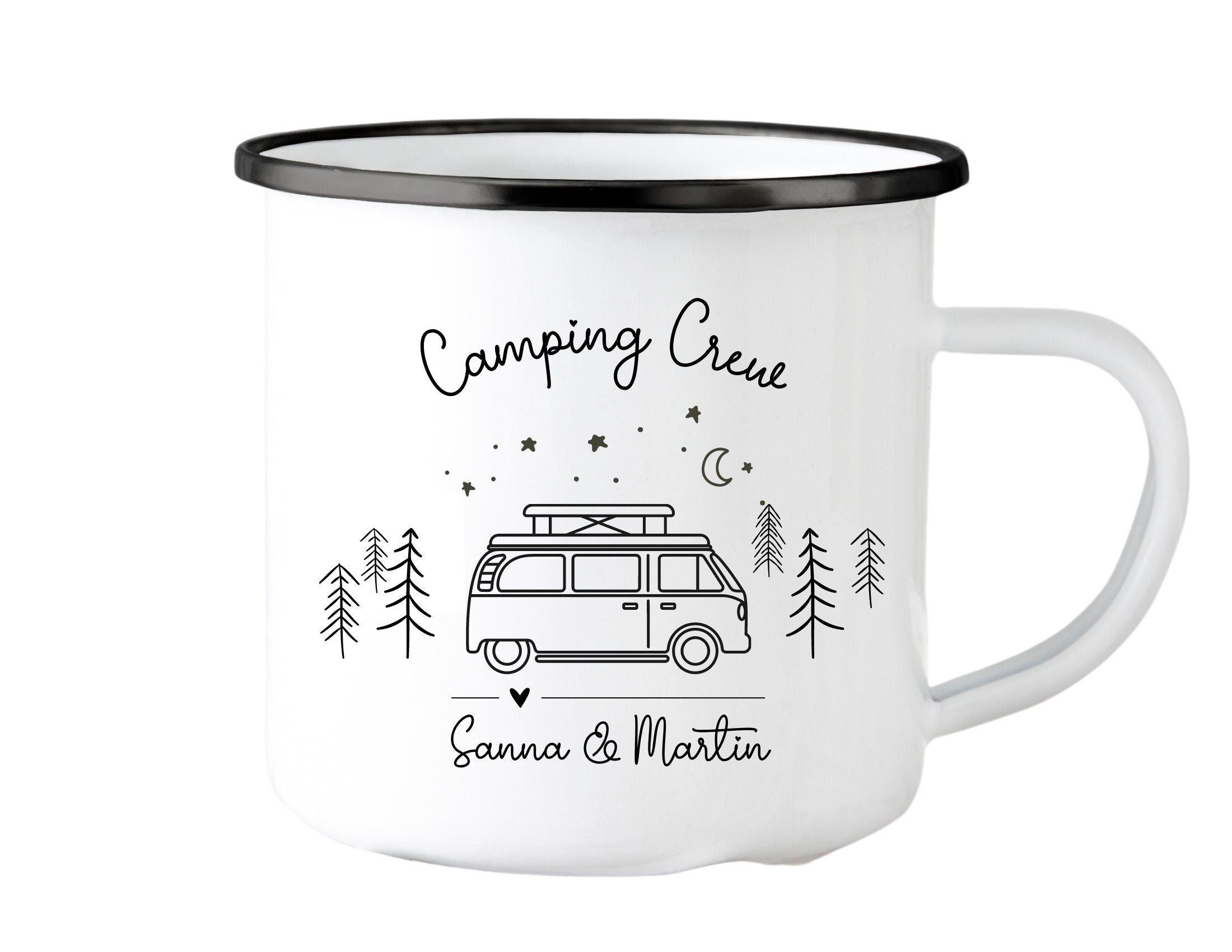 Emaille Tasse | Camping | personalisiert | Camping Crew
