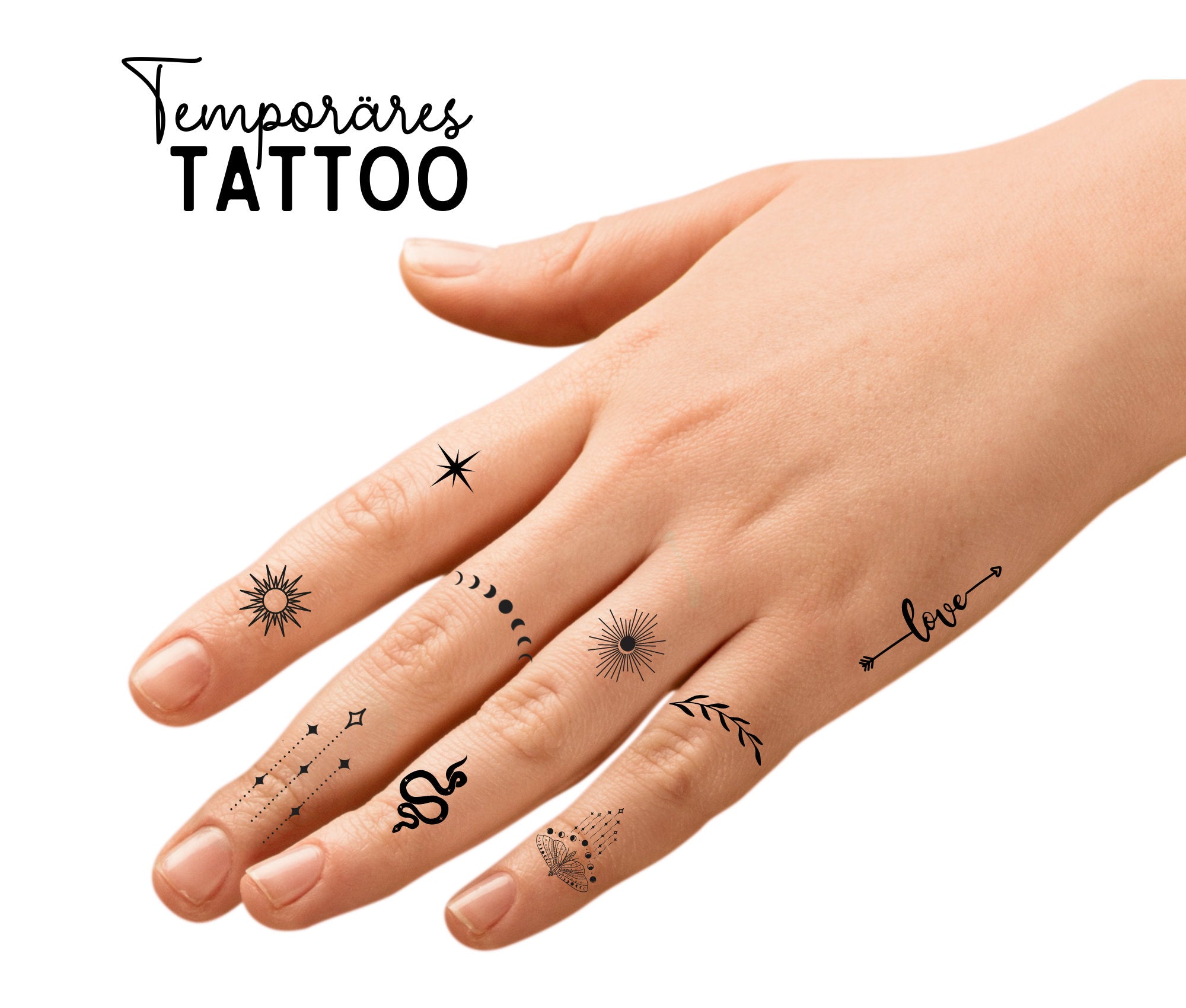 Finger Tattoos | temporäre Mini Tattoos | diverse Motive