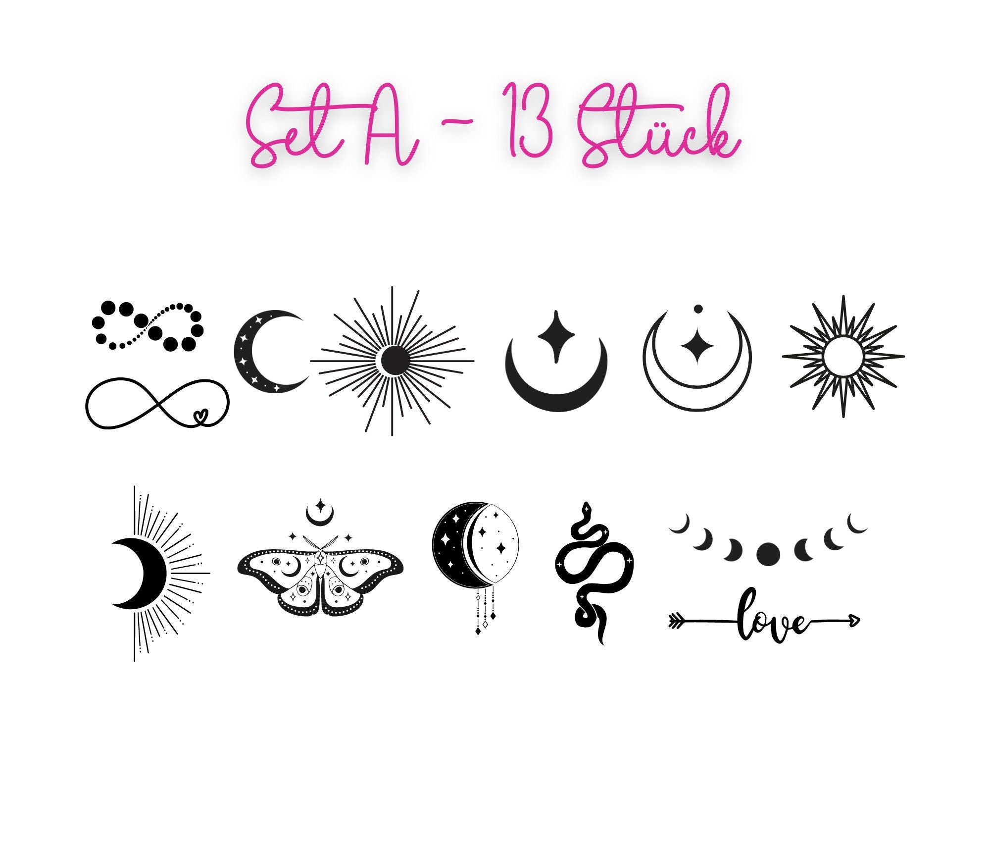 Finger Tattoos | temporäre Mini Tattoos | diverse Motive