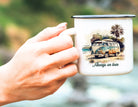 Emaille Tasse | Camping | personalisiert | Retro VW-Bulli