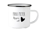 Emaille Tasse | Tasse Lehrerin mit Herz | Abschiedsgeschenk Erzieherin Pflegerin | Emaillebecher