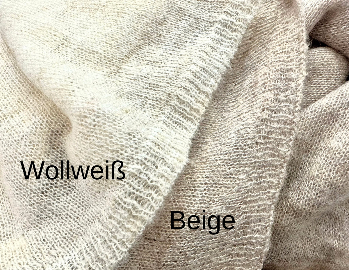 Schal gestrickt | Mohair & Cashmere | beige | 230 x 100 cm