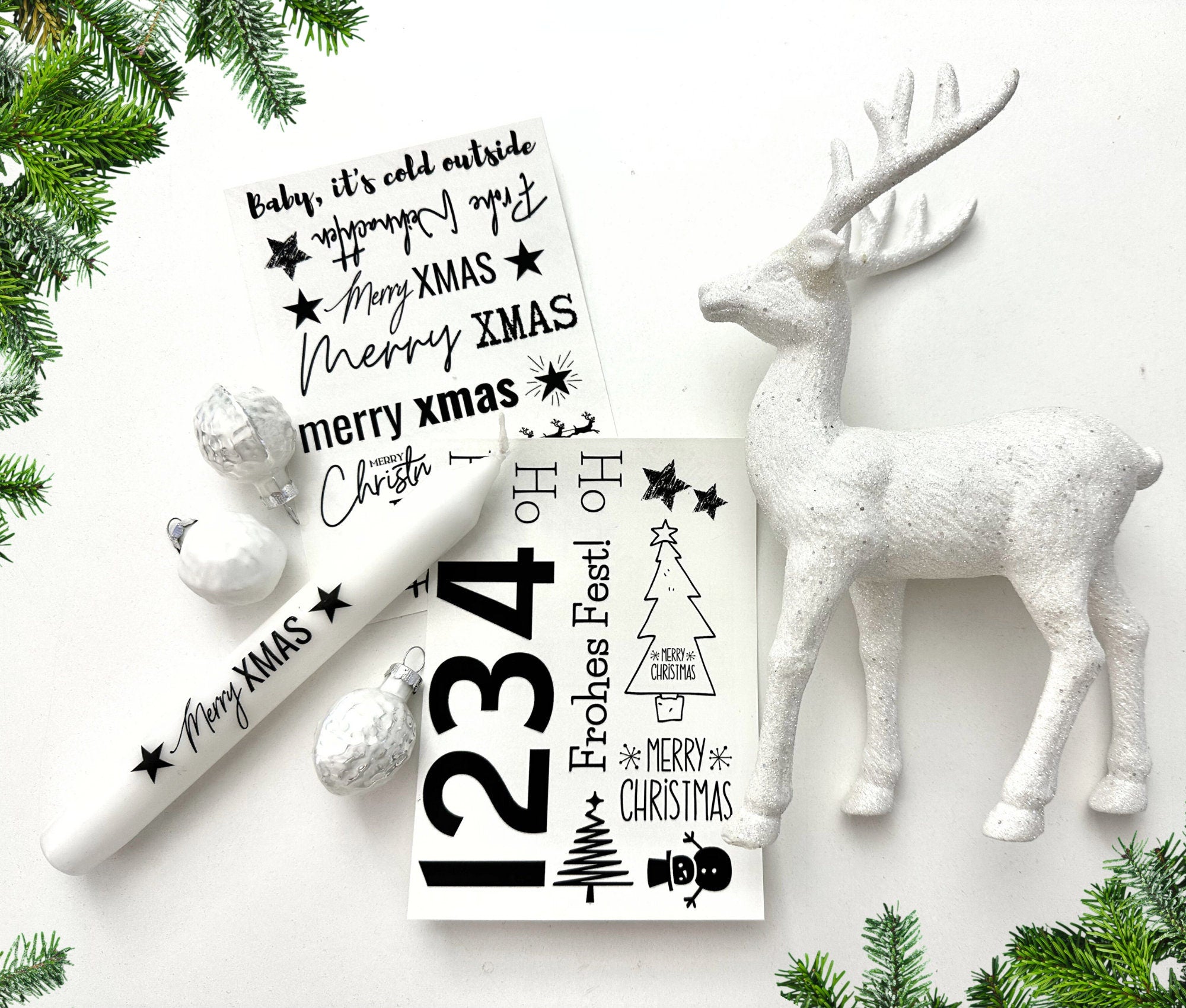 Weihnachtskerzen | Tattoos für Kerzen | DIY Weihnachten Kerzensticker