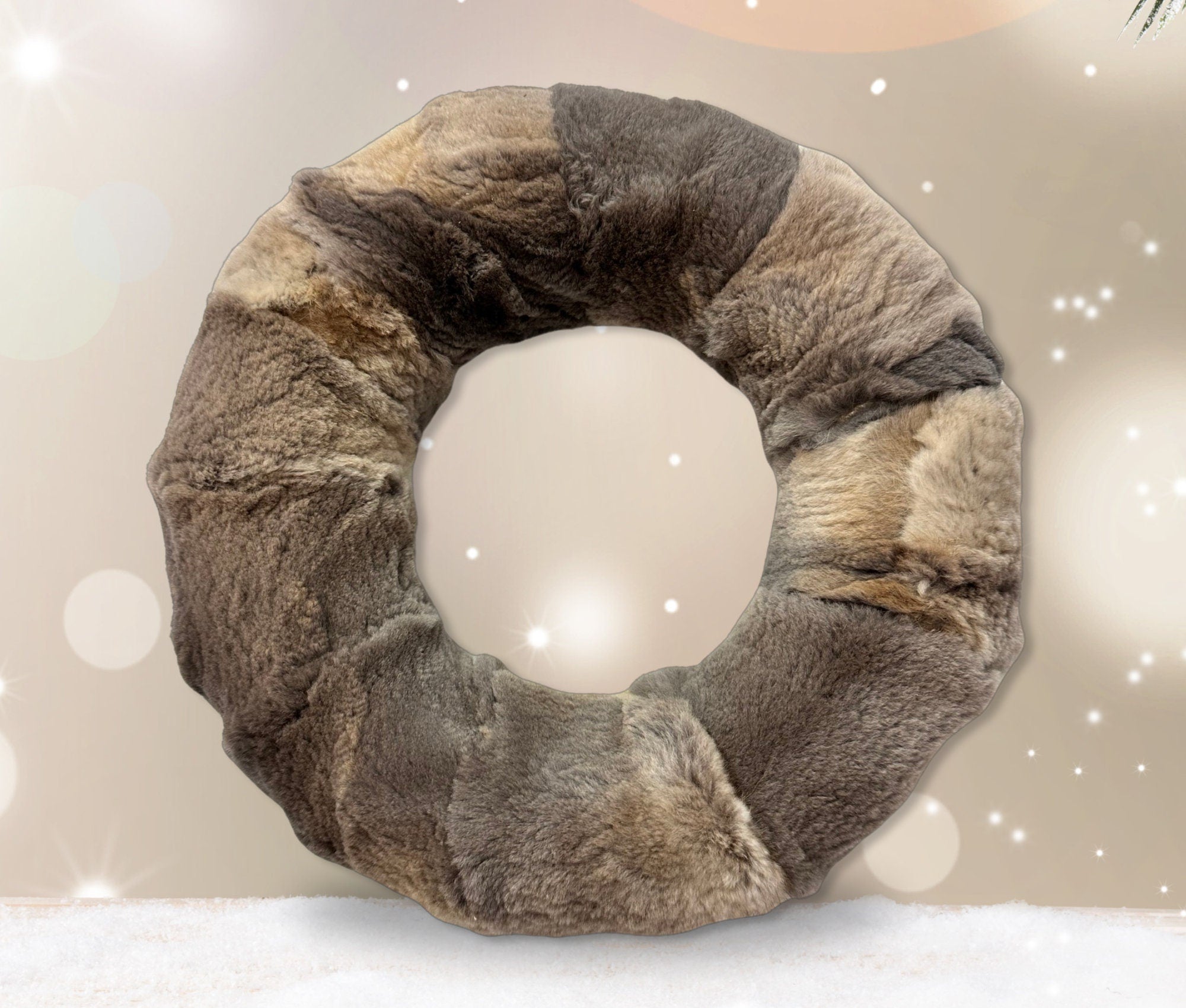 Kranz aus Fell | Deko | Plüschkranz Fur