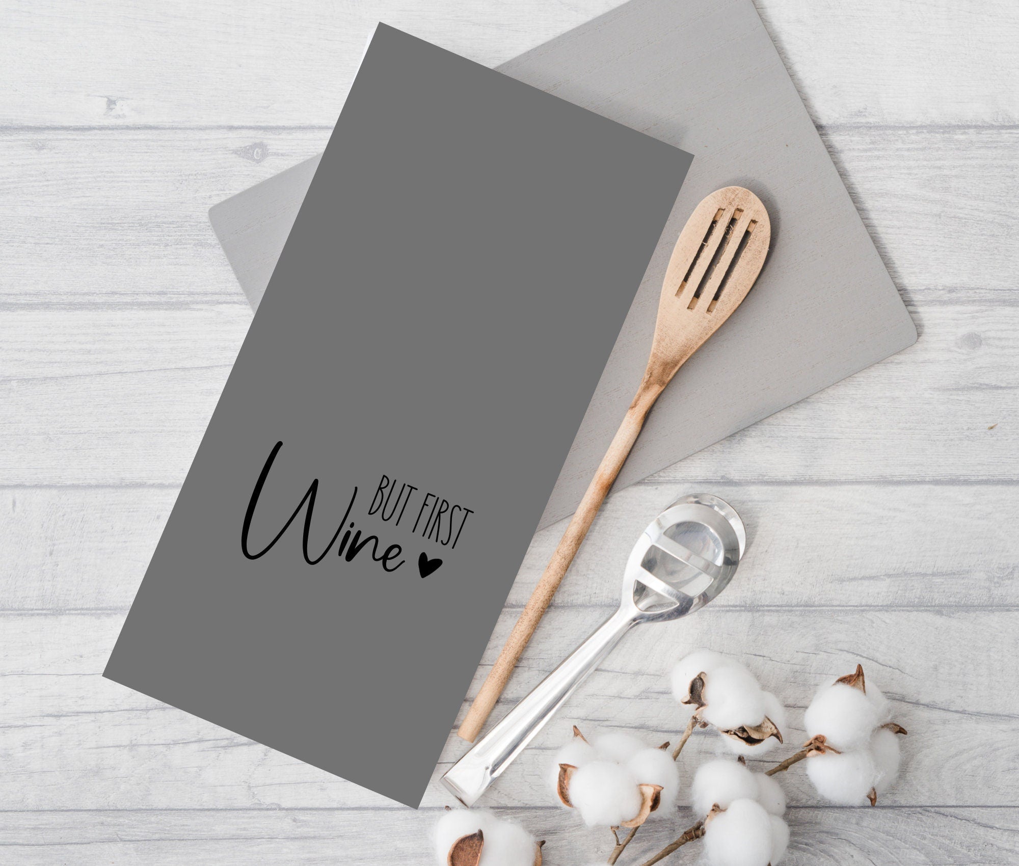 Geschirrtuch | But First Wine | lustiger Spruch