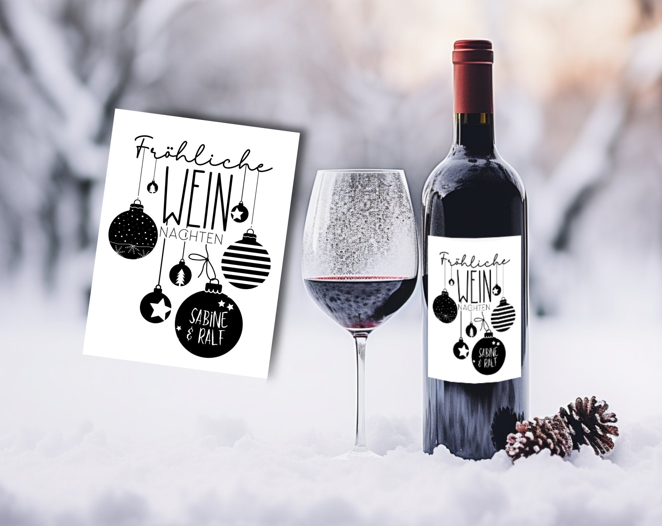 Personalisiertes Weinflaschen Etikett | Geschenk Weihnachten