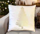 Kissen | Weihnachten | Tanne | Christmas | Samt creme gold