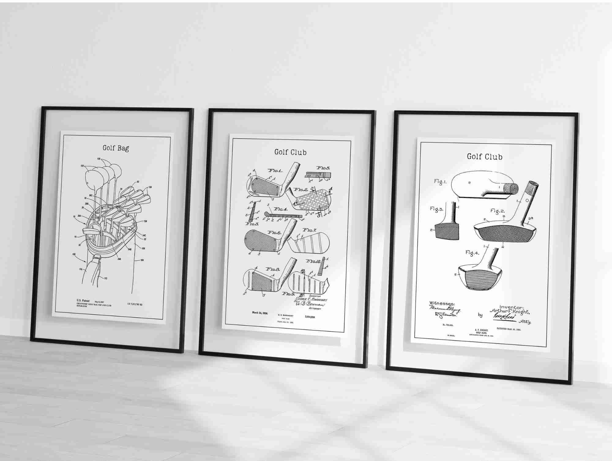 Golf Poster Vintage Patent | Digitaler Download | 6 Poster