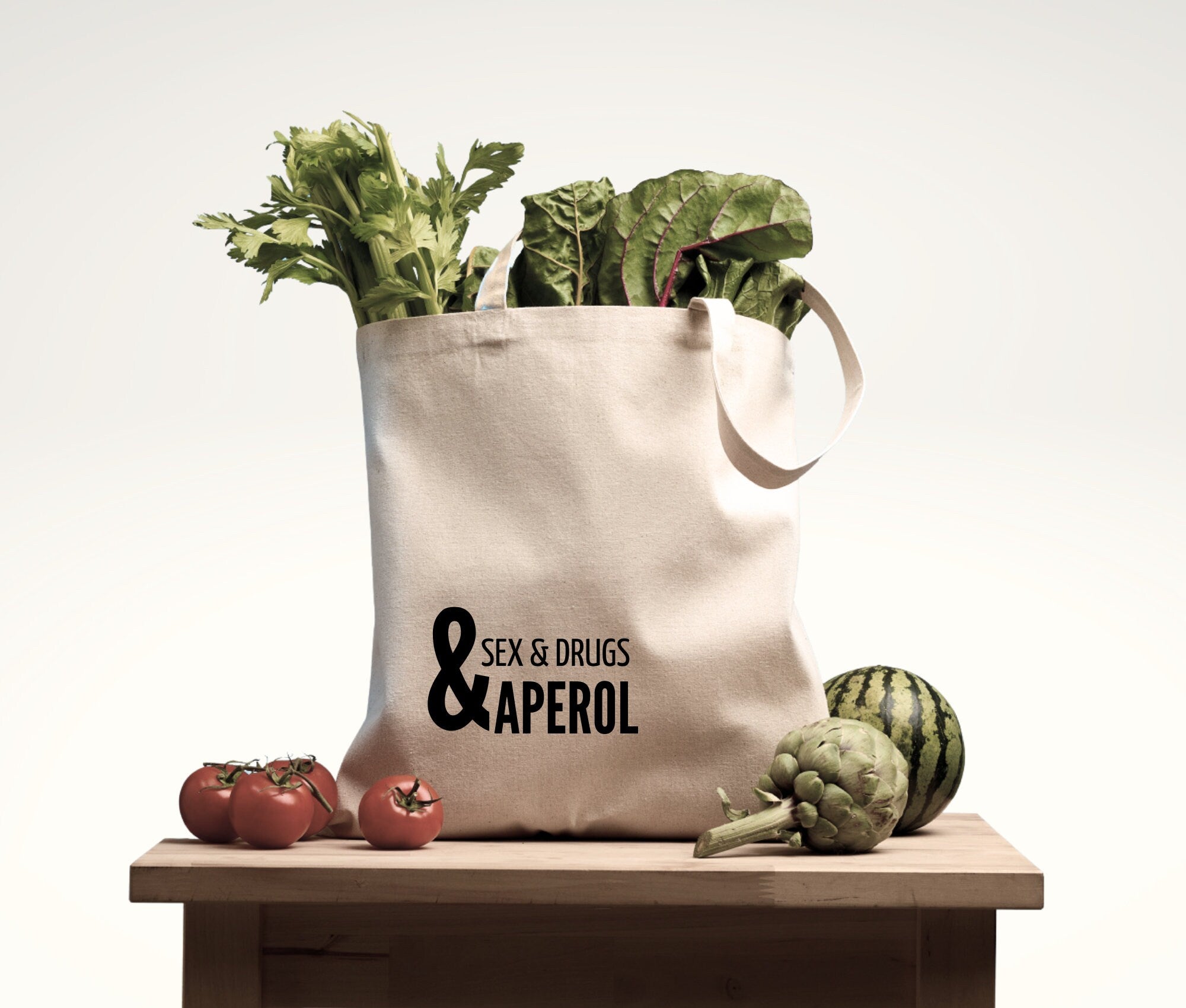 Jutebeutel | lustiger Spruch | witzige Stofftasche | Sex & Drugs and Aperol