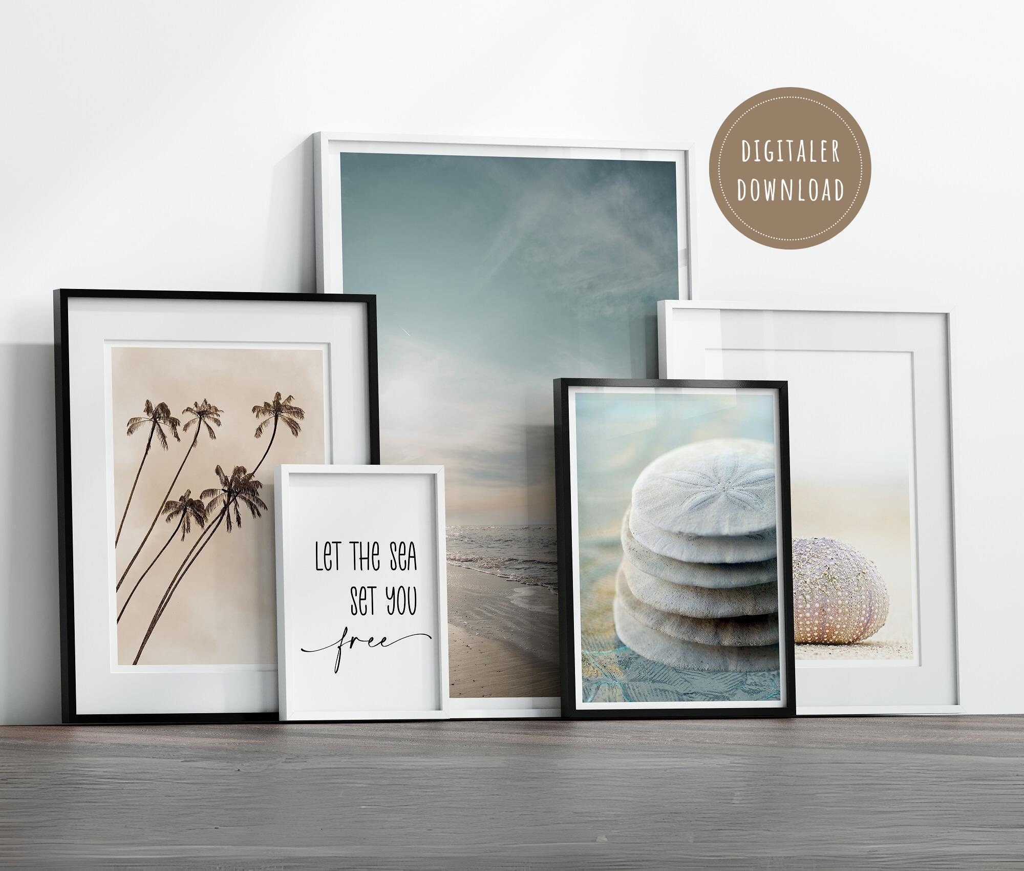 Poster Serie Sanddollar als 5er Set | Digitaler Download | 5 Poster (diverse Formate)