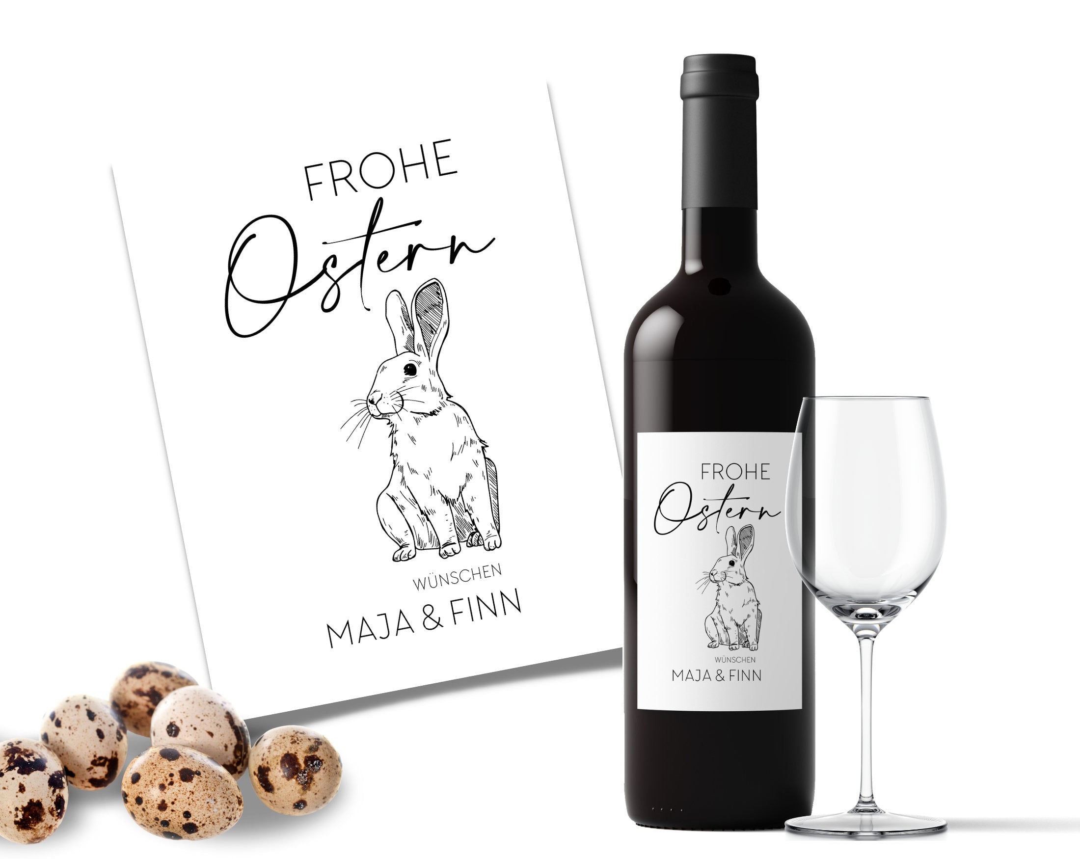 Ostern | Weinflaschen Etikett | personalisiert
