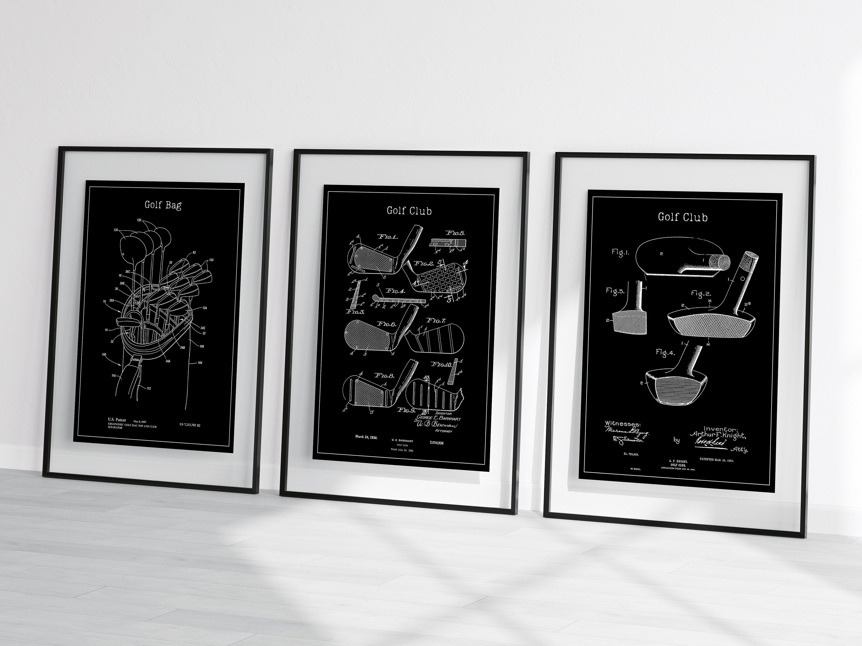 Golf Poster Vintage Patent | Digitaler Download | 6 Poster