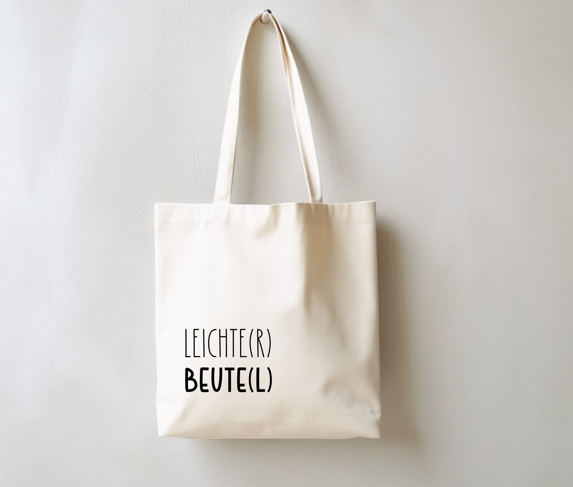 Jutebeutel | lustiger Spruch | witzige Stofftasche | Leichte(r) Beute(l)
