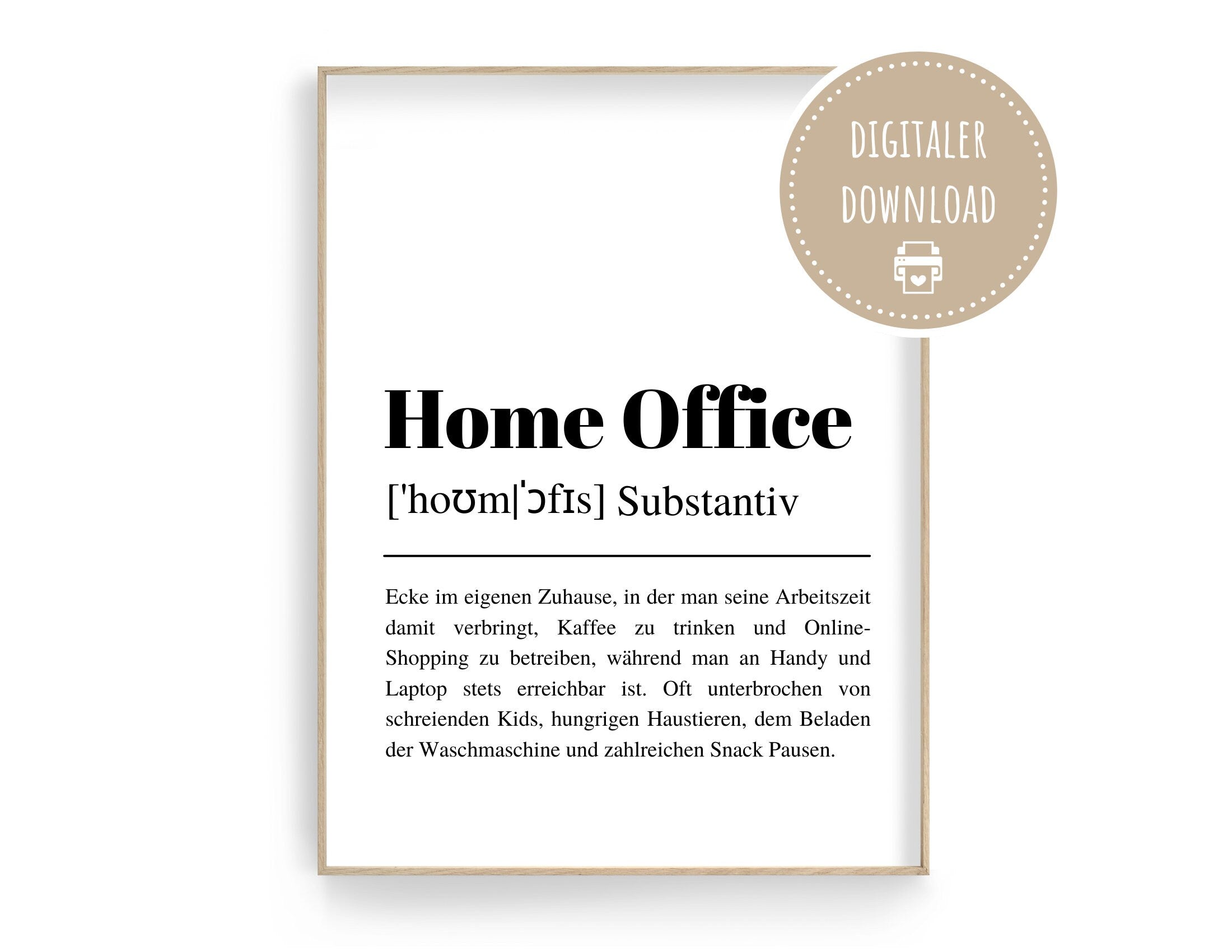 Home Office Poster | Definition | digitaler download