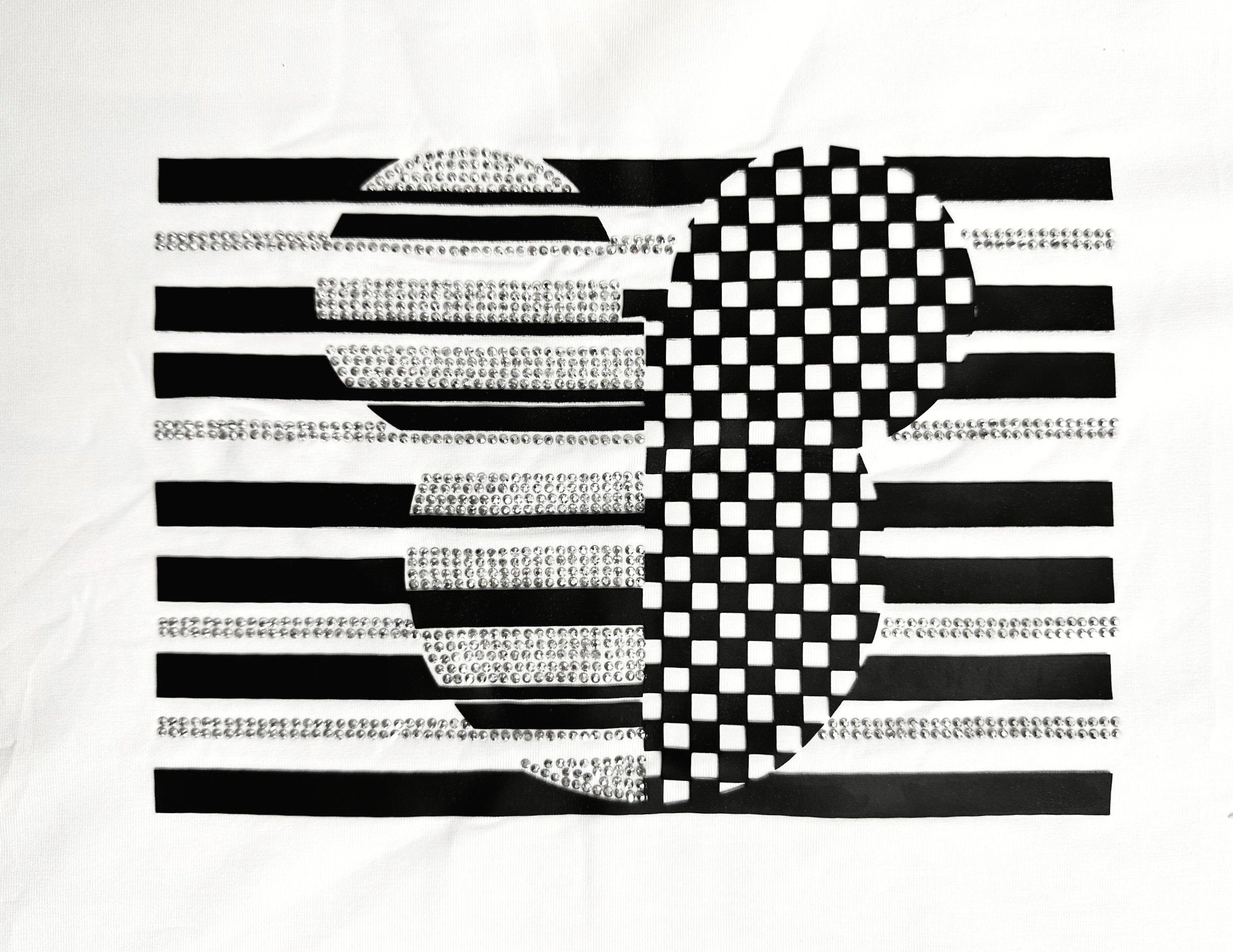 T-Shirt | Micky Maus mit Glitzer | Strass | weiß