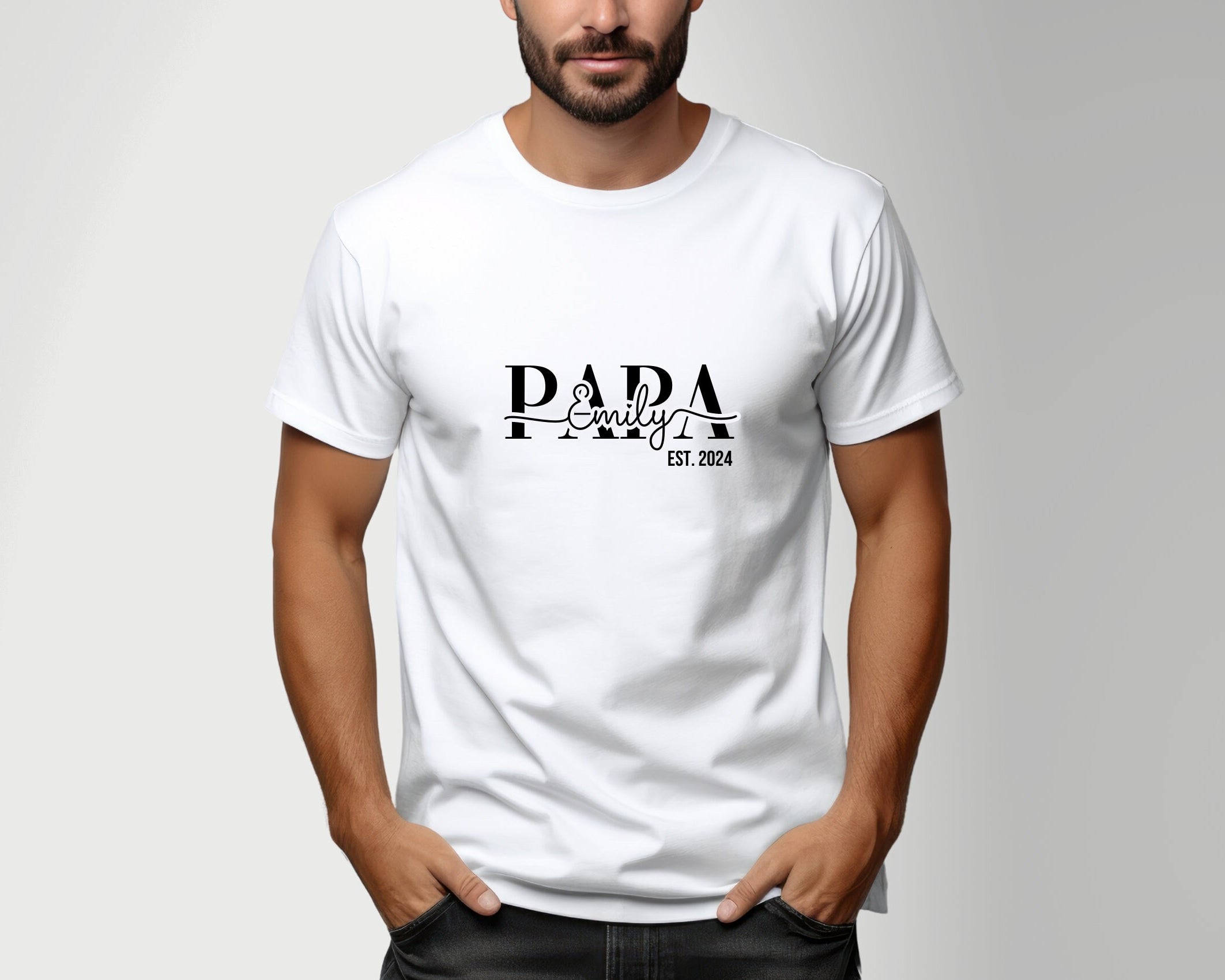 T-Shirt | personalisiertes Papa-Shirt | schwarz, weiß