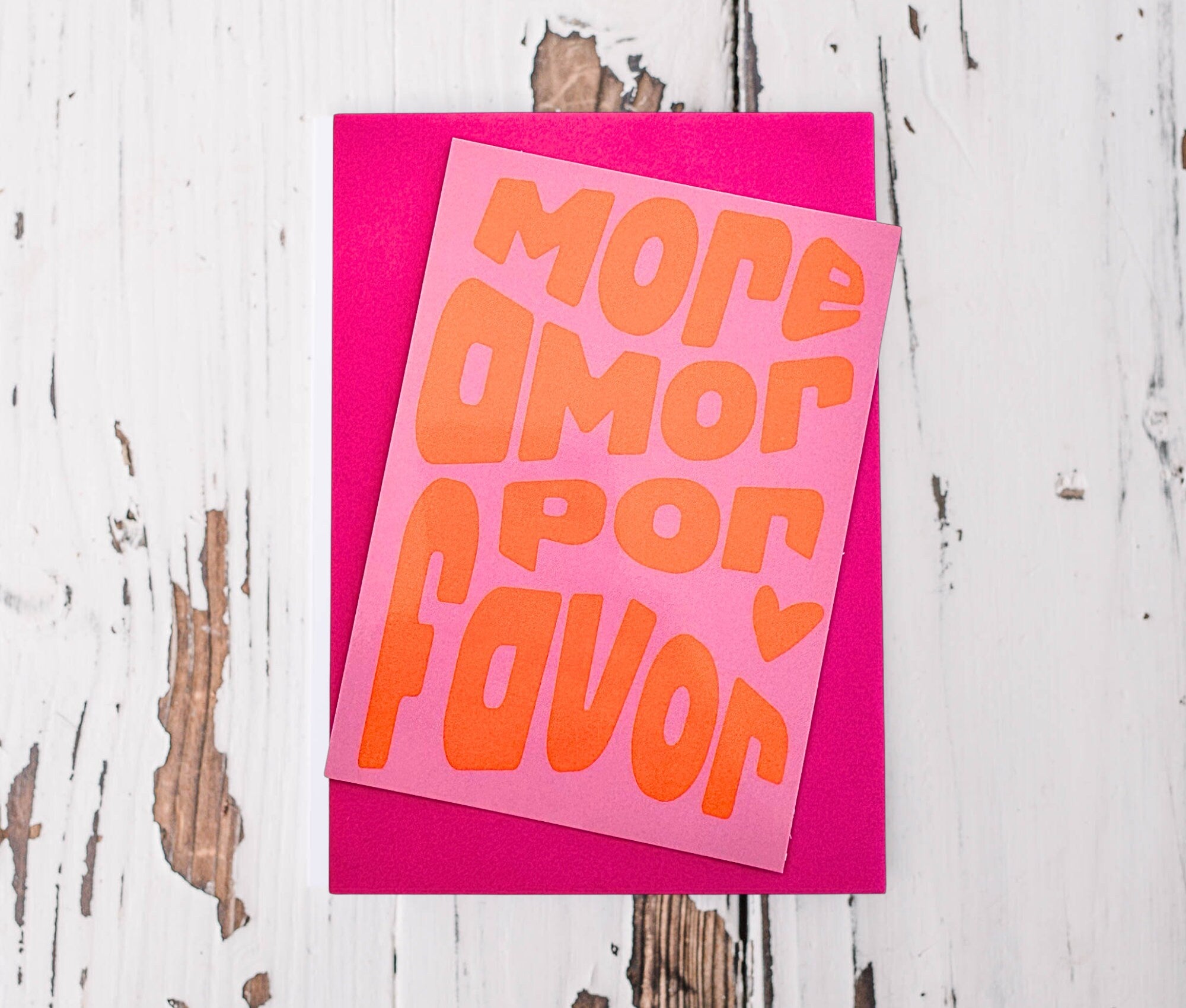 Karte | More amor por favor | pink orange