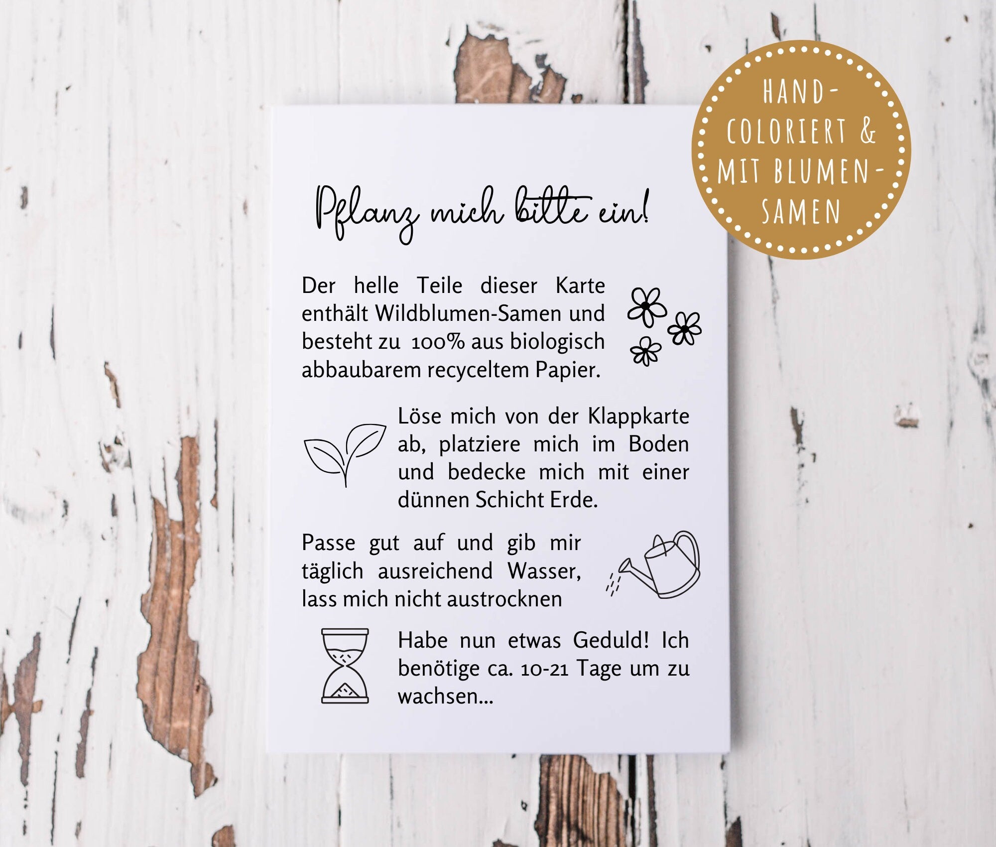 Karte zum Einpflanzen | Wildblumen Samen | A6 | Kraftpapierumschlag