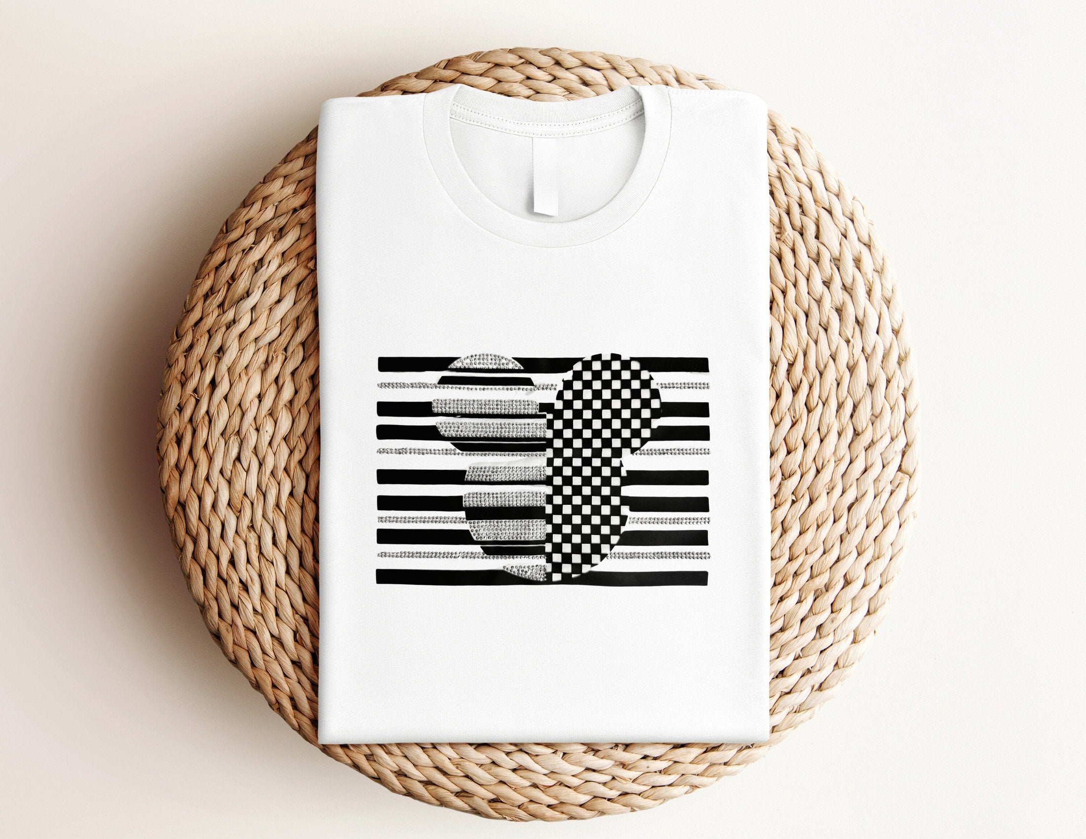 T-Shirt | Micky Maus mit Glitzer | Strass | weiß