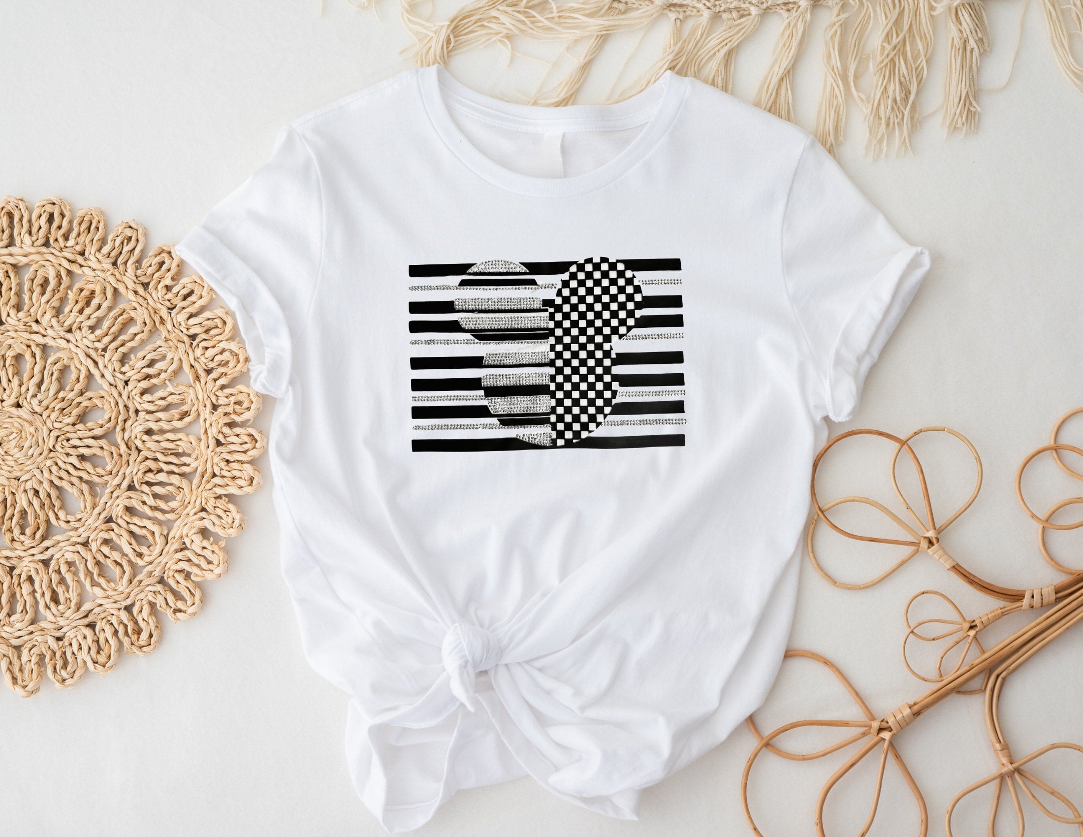 T-Shirt | Micky Maus mit Glitzer | Strass | weiß