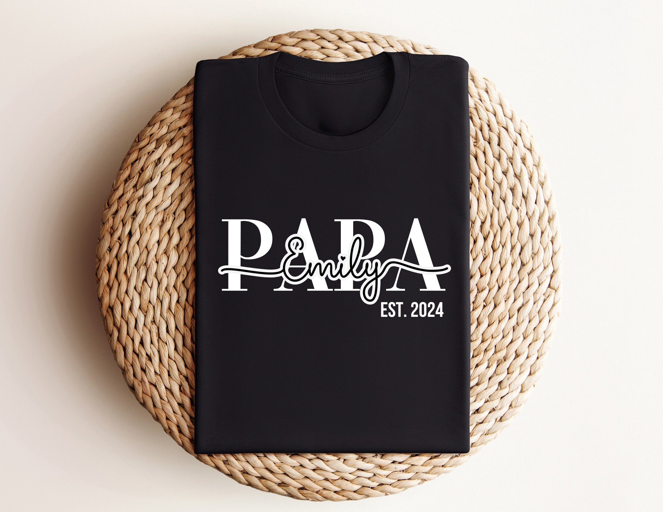 T-Shirt | personalisiertes Papa-Shirt | schwarz, weiß