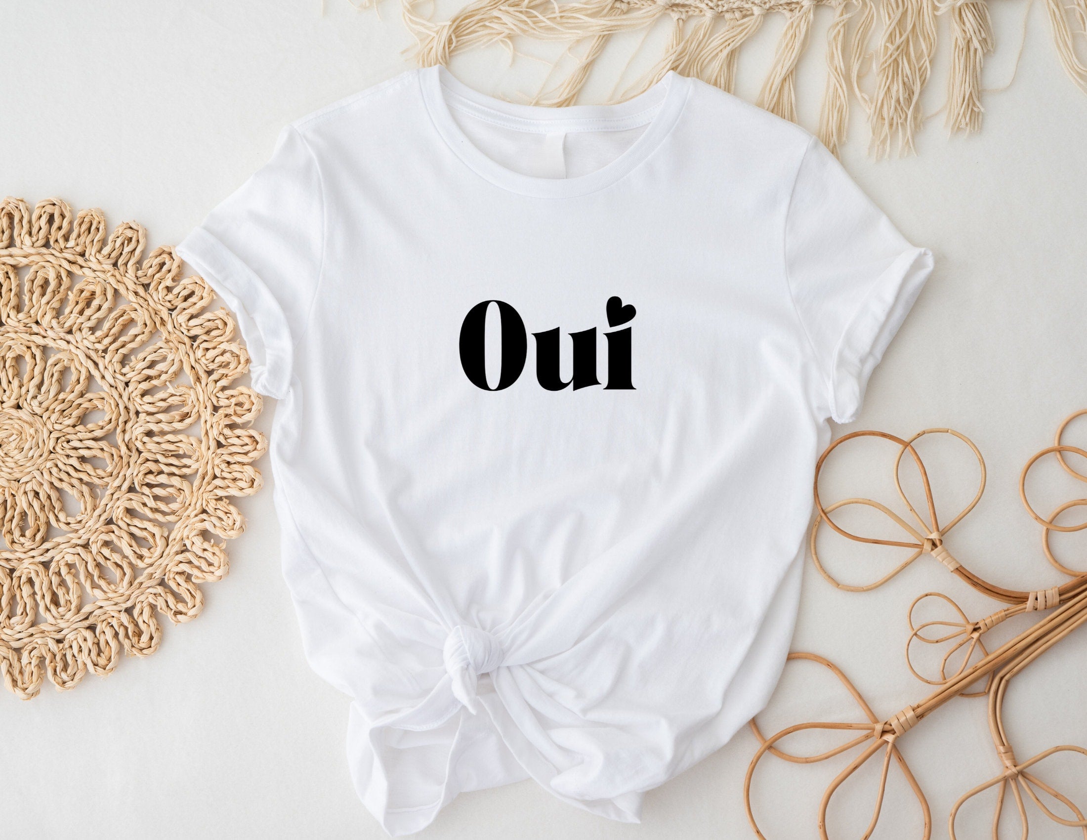 T-Shirt | Oui | weiß mit schwarzer Beschriftung