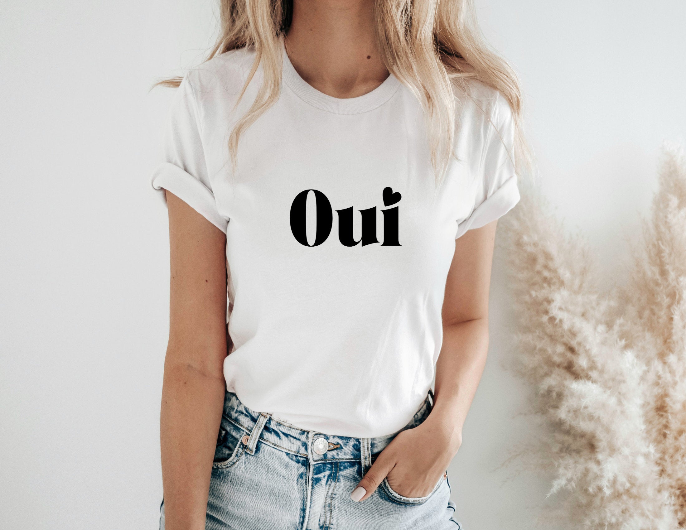 T-Shirt | Oui | weiß mit schwarzer Beschriftung