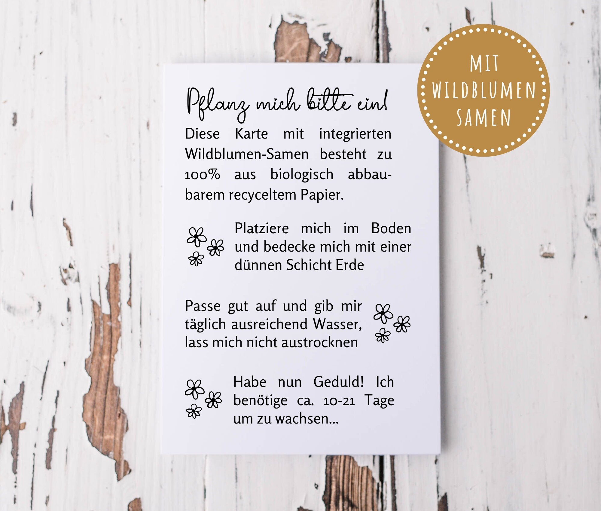 Karte Muttertag zum Einpflanzen | personalisiert Name | Wildblumen Samen | A6 | Kraftpapierumschlag