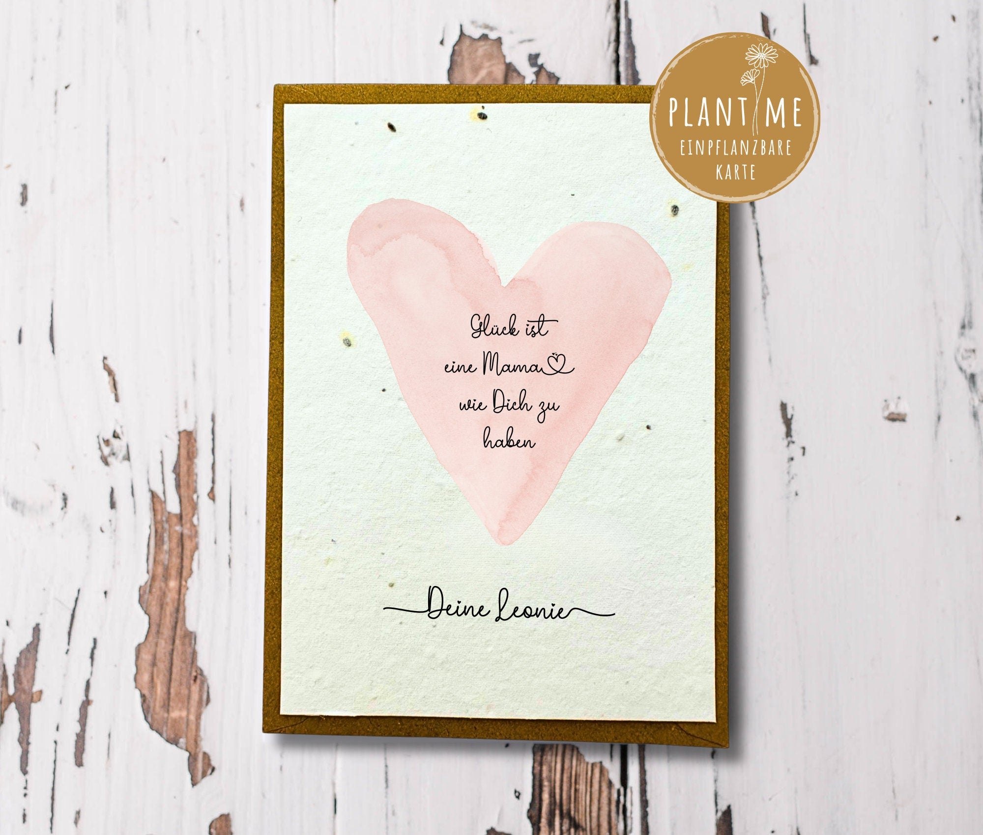 Karte Muttertag zum Einpflanzen | personalisiert Name | Wildblumen Samen | A6 | Kraftpapierumschlag