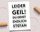 Personalisiertes Weinflaschen Etikett | Geschenk Verabschiedung Kollege/in | Leider Geil