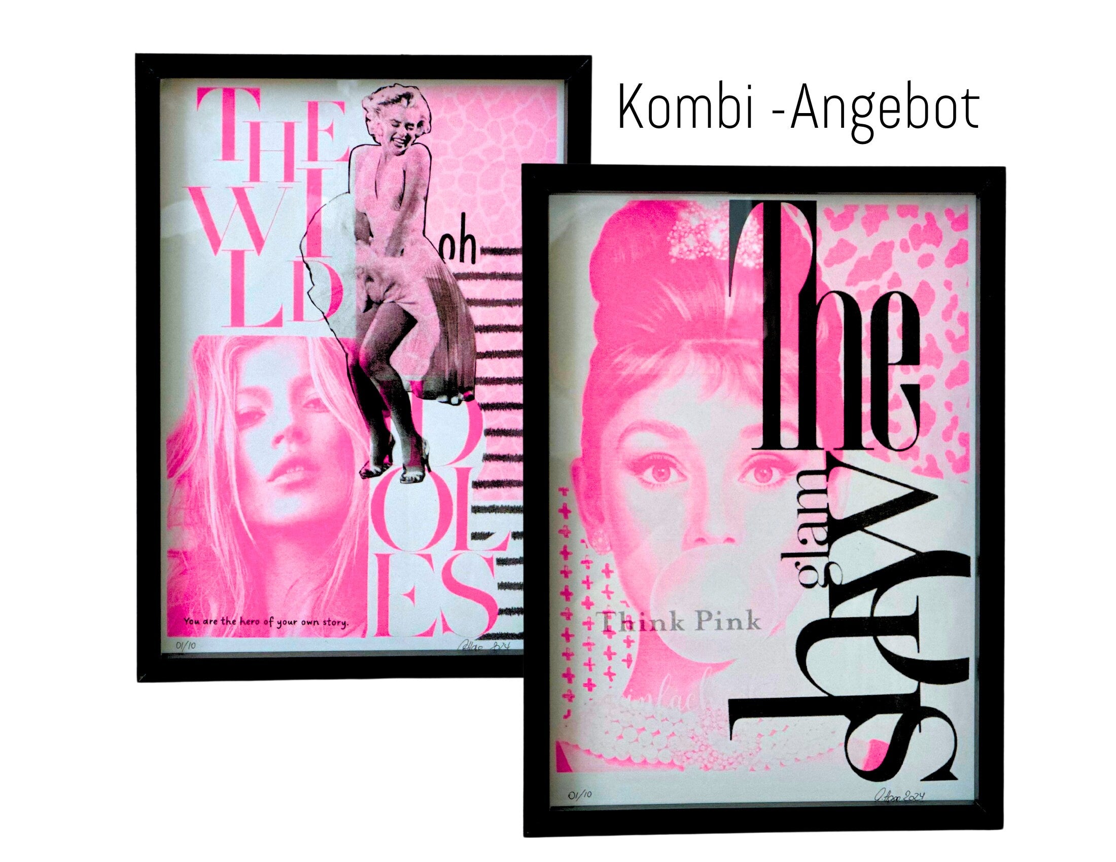 Original Risographie | Druck Riso | DIN A4 | The Glam Show | neon pink schwarz