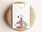 T-Shirt | Glitzer Snoopy mit Donuts | Strass | weiß