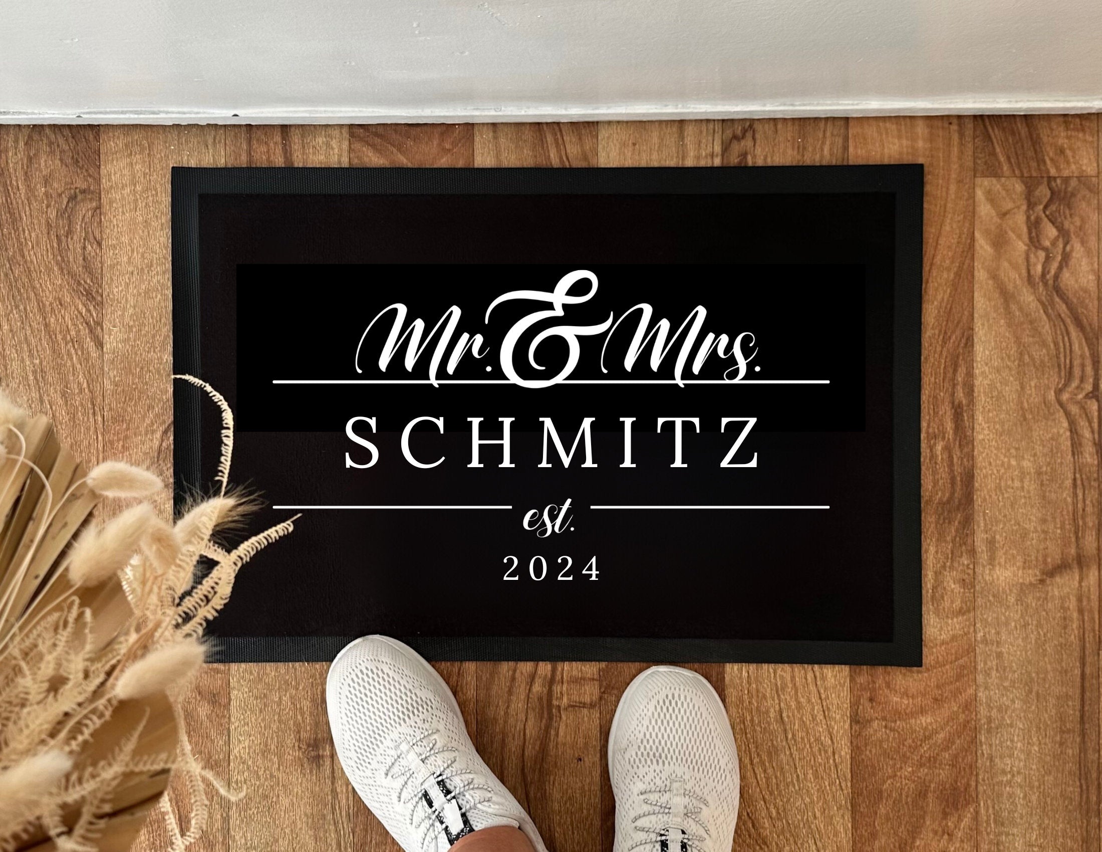 Fußmatte für Paare | Personalisierter Fußabtreter mit Namen als Hochzeitsgeschenk